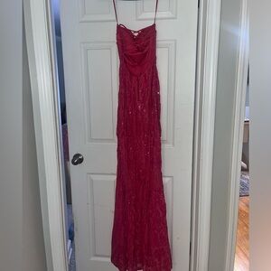 windsor long hot pink sequins hoco/prom dress
